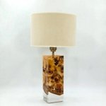 lampa stołowa z drewna oliwnego i żywicy – oxo (b57)