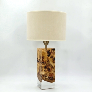 lampa stołowa z drewna oliwnego i żywicy – oxo (b57)