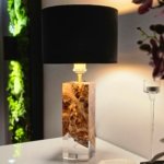 lampa stołowa z drewna oliwnego i żywicy – oxo (b57)