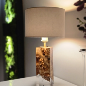 lampa stołowa z drewna oliwnego i żywicy – oxo (b57)