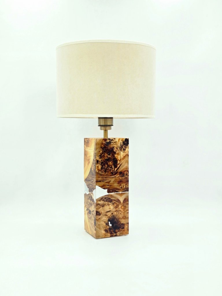 lampa stołowa z drewna topoli i żywicy – wuko (b58)